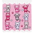 thumbnail image 3 of Ambesonne Anime Shower Curtain, Funny Japanese Doodle, 69"Wx75"L, Purple Pink Blue, 3 of 5