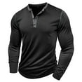 thumbnail image 1 of RXIRUCGD Hommes Décontracté Mode Uni à Manches Longues Chandail Respirant Chemise Blouse Hauts, Noir, Taille : L, 1 of 5