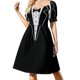 thumbnail image 2 of Vestido de manga corta rosa con especias de calabaza, vestidos de fiesta 2025, vestidos de verano para mujer 2025., 2 of 7