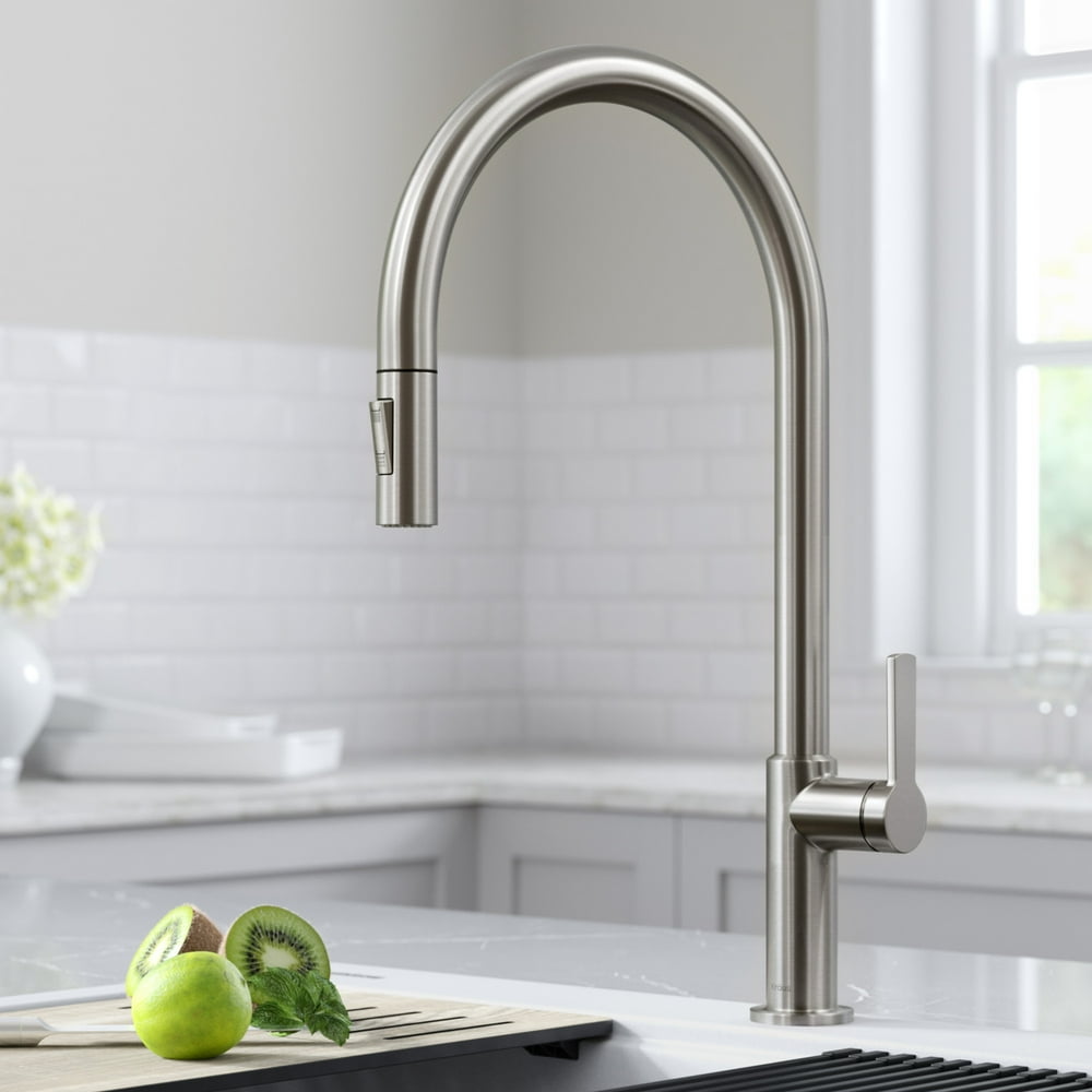 Kraus Oletto HighArc Single Handle PullDown Kitchen Faucet in Spot
