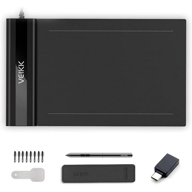 VEIKK Tableta Gráfica Digital S640 6,5 x 4 Pulgadas OSU Tableta Gráfica 8192 Nivel Prión sin Batería para Dibujar y Jugar, Coatible Linux, Chromebook,Windows, Mac y Android OS