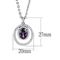 thumbnail image 2 of High polished (no plating) Stainless Steel Chain Pendant with AAA Grade CZ in Amethyst for Women Amethyst Stone Color Style DA300 Size 16.5+2, 2 of 2