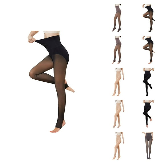 Lined Tights for Women 2025 Winter High Waisted Thermal Warm Leggings Opaque Pantyhose Under Dress Shapewear