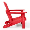 thumbnail image 4 of WestinTrends Malibu 3-Pieces Adirondack Chairs Set with Side Table, All Weather Outdoor Seating Plastic Patio Lawn Chair Folding for Outside Porch Deck Backyard, Red, 4 of 15