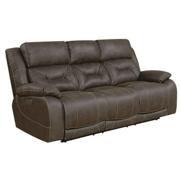 Steve Silver Aria Power Recliner Sofa w/ Power Head Rest - Saddle Brown