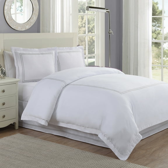 Levinsohn Textile Embroidered Barrata Stitched 2-pack Shams White Standard