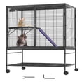 thumbnail image 6 of 39" Metal Small Animal Cage 2-Tier Rolling Ferret Cage with Tray A Ramp, 6 of 10