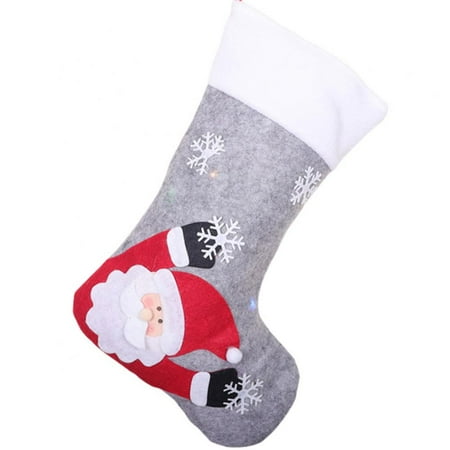 

Christmas Stocking With Lights Large Xmas Stockings Decorations Santa Snowman Reindeer Xmas Character for Family Holiday Decorations Christmas Hanging