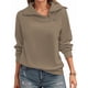 thumbnail image 1 of Sudadera con Cremallera para Mujer, Cuello Alto, Larga, Informal, Holgada, Tops Caqui M, 1 of 9