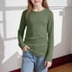 thumbnail image 4 of Camisas lisas de manga larga para niñas, lindas blusas casuales elegantes con cuello redondo, ropa, camisas de cuello redondo, top de poliéster para niñas, 4 of 8