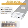 thumbnail image 5 of MINKUROW LED Motion Sensor Cabinet Light USB Rechargeable 3 Modes Stick-on Anywhere Wireless Magnetic Motion Activated Light Under Cabinet Lighting Light for Closet Cabinet Stair (16inch), 5 of 8
