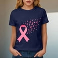 thumbnail image 4 of Women Breast Cancer Print T Shirt Short Sleeve Women Short Sleeve Round Neck Tee Womens Basic T Shirts Tops, 4 of 8