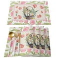 thumbnail image 1 of Easter Bunny Egg Pattern Linen Print Kitchen Dining Room Insulated Decorative Placemat（10）, 1 of 7