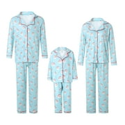 Nokiwiqis Christmas Family Matching Pajamas Set, Santa Claus Tops with Pants