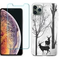 thumbnail image 1 of For Apple iPhone 11 Pro Max Phone Case , Slim-Fit TPU Case with Tempered Glass Screen Protector, by OneToughShield ® - Forest Deer, 1 of 3