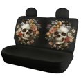 thumbnail image 5 of POLERO Floral Skull Car Back Seat Covers, Set of 2 Pieces Stretch Durable Seat Covers for Automotive Interior, 5 of 7