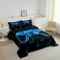 thumbnail image 3 of Erosebridal Teen Gamer Gaming Bedding Sets King with Comforter, Black and Blue, Lightweight, 3pcs, 3 of 6