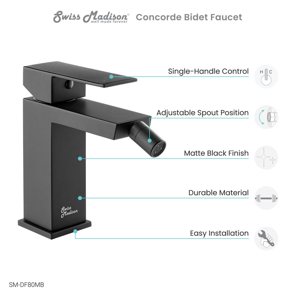 Concorde Bidet Faucet in Matte Black