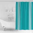 thumbnail image 2 of Farmhouse Aqua Shower Curtain, 48" x 72", White Stripe Waterproof Bathroom Curtain Washable Shower Curtain Set with 12 Hooks, 2 of 6