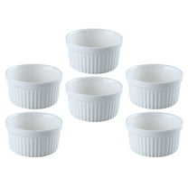 LEORX Ramekin Bowls Dessert Containers White 6Pcs