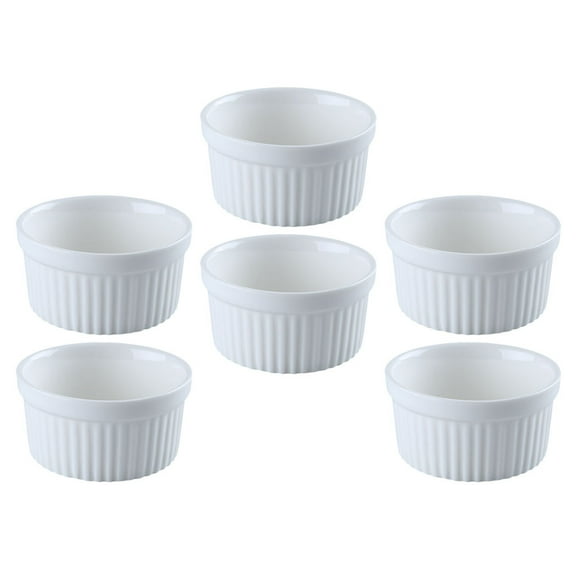 LEORX Ramekin Bowls Dessert Containers White 6Pcs