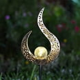 thumbnail image 2 of Glam Hobby Garden Solar Stake Lights, Pathway Outdoor Moon Crackle Glass Globe Stake Metal Lights, Waterproof Warm White LED for Lawn, Patio or Backyard, 2 of 7