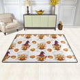 thumbnail image 2 of SKYSONIC 72x48in Cute Cats Pumpkins Area Rug, Halloween Jack-O'Lantern Non-Slip Floor Carpet for Indoor Living Dining Room and Bedroom Area, 2 of 7
