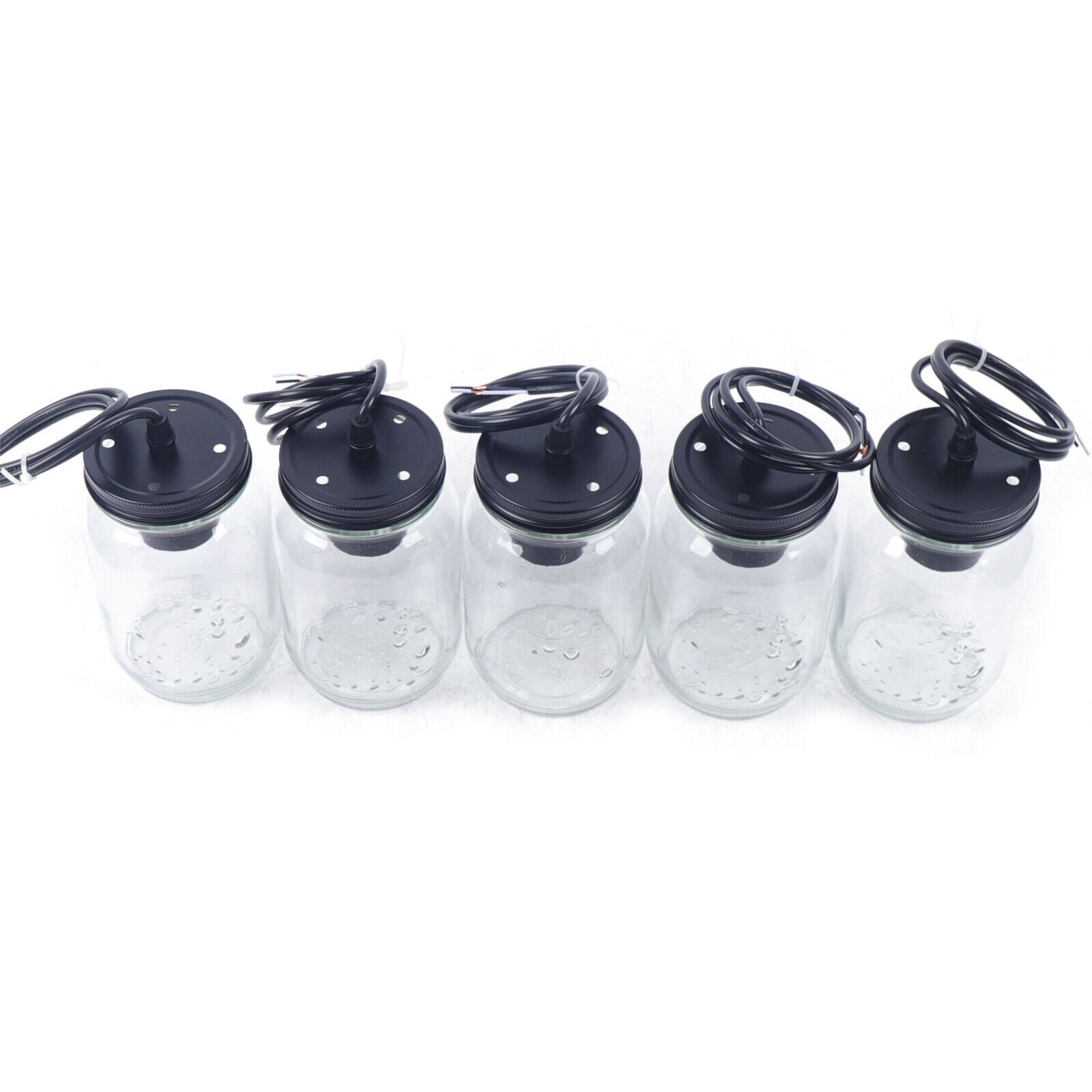 TFCFL 5 Lights Farmhouse Kitchen Island Pendant Light Chandelier Ceiling Hanging 
Lamp Fixture Black