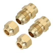 Uxcell 2Pcs 3/8" Flare Male Thread Brass Flare Tube Fitting, Welding Pipe Adapter Connector with Nut for Plumbing HVAC Air Conditioner