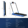 thumbnail image 3 of Costway Up To 7.5MPH 2.25HP 2 in 1 Folding Under Desk Treadmill Remote Control  APP, Single Display Screen Navy Blue, 3 of 9