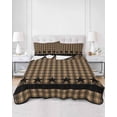 thumbnail image 3 of Brown Black Plaid Summer Quilt Set Twin XL Size,Soft Microfiber Quilted Bedding Set with 2 Pillow Shams,Vintage Rustic Star Buffalo Check Lightweight All Season Bedspread Coverlet for Bedroom 68"x98", 3 of 6