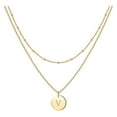 thumbnail image 1 of Corazón de la moda de las mujeres Letra Collar Cadena 26 Circular Doble Capa Cuello, 1 of 5