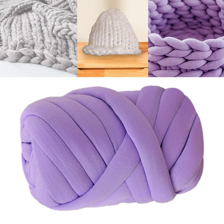 Chunky Cotton Tube Yarn, 1.5 inch thick  Thick yarn blanket, Chunky knit  blanket diy, Thick yarn