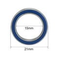 thumbnail image 4 of Uxcell Deep Groove Ball Bearing Thin Section Double Seal Chrome Steel Blue Cover 15x21x4mm, 4 of 4