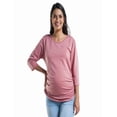 thumbnail image 1 of Playera Maternidad Algodón Manga 3/4 Cómoda Ropa Embarazo Blusa Básica Mujer Casual Color Rosa, 1 of 4