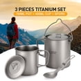 thumbnail image 3 of Kit de Tasse, Ensemble de 3 Pcs Poignée Pliable Spork Ensemble de Pièces 750ml Tasse avec 450ml Tasse d'Eau 750ml Pot 450ml Couvercle Poignée Pliable avec Couvercle Spork Ensemble Extérieur 750ml Pot Tasse Ensemble Pot, 3 of 7