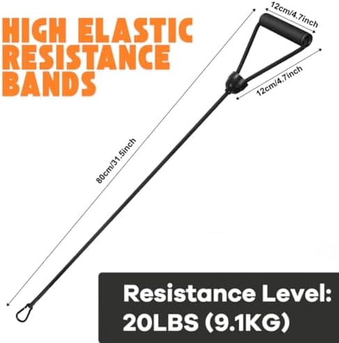Jointown 1 Pair Stepper Resistance Bands with Handles & Connecting Strap – Workout & Exercise Bands for Strength Training, Muscle Toning, Home Gym Fitness Equipment