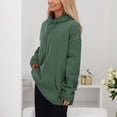 thumbnail image 4 of Gibobby Sudaderas con cremallera para mujer Sudadera con capucha para mujer Sudadera con cordón Sudadera de manga larga Top Bolsillo de color sólido Sudadera informal suelta （Verde， S), 4 of 4