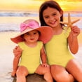 thumbnail image 4 of Abcomgle Toddler Girl Swimsuit 4t Solid One Piece Little Girls Swimsuit Ruffled Stretchy Girls Bathing Suit, 4 of 7