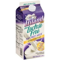 Hiland 100% Lactose Free Extra Calcium Fat Free Milk, 0.5 gal