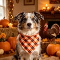 thumbnail image 4 of Aoznliie Dog Bandana, Thanksgiving Pumpkin Scarf for Cats Dogs, 25x18 inch Adjustable Pet Costume for Holiday Feast, Orange, 4 of 7