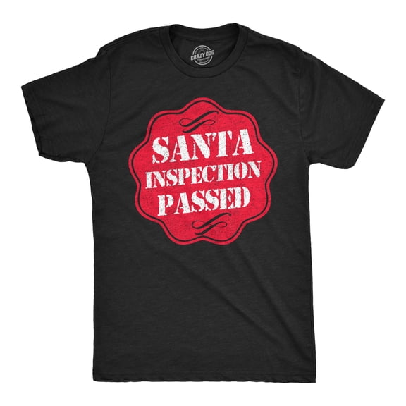 Mens Funny T Shirts Santa Inspection Passed Sarcastic Christmas Graphic Novelty Tee For Men Graphic Tees