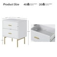 thumbnail image 7 of 2 Drawer Storage End Table Set of 2 Chest Cabinet Table Metal Legs for Home White, 7 of 7