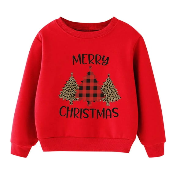 SonxaHe Toddler Boy Girl Sweatshirt Christmas Letter Print Long Sleeve Party Soft Cozy Unisex Sweatshirts Black,Sized 2-3