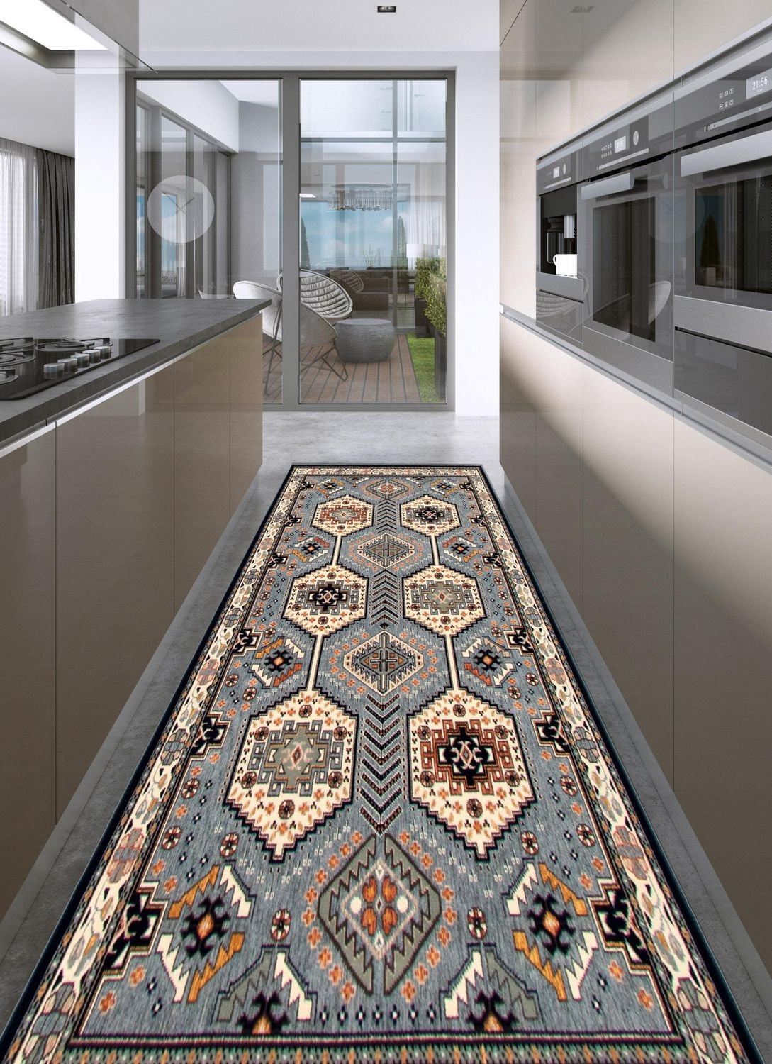 ECARPET Qashqai Aqua Rug