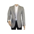 thumbnail image 4 of Men Sport Coat by Berlusconi Turkey Soft European Plaid #AT77 02 Gray Linen, 4 of 9