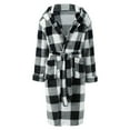 thumbnail image 5 of Dyfzdhu Robes for Women Hooded Fleece Bathrobe Lightweight Warm Plush Long Flannel Sleepwear Robe, 5 of 6