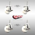 thumbnail image 2 of 3 Inch 316SS Nylon Wheel Swivel 12mm Threaded Stem Caster Set Brake SCC, 2 of 2