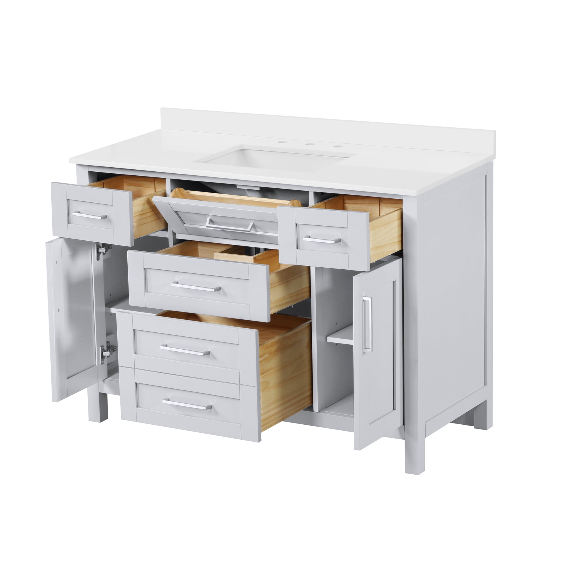 Ove Decors Tahoe 48 W x 21" D Freestanding Bathroom Vanity with Sink and Mirror, Dove Gray