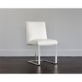 thumbnail image 2 of Sunpan Chaise de Salle à Manger Moderne Dean 20" en Acier Inoxydable/blanc, 2 of 6